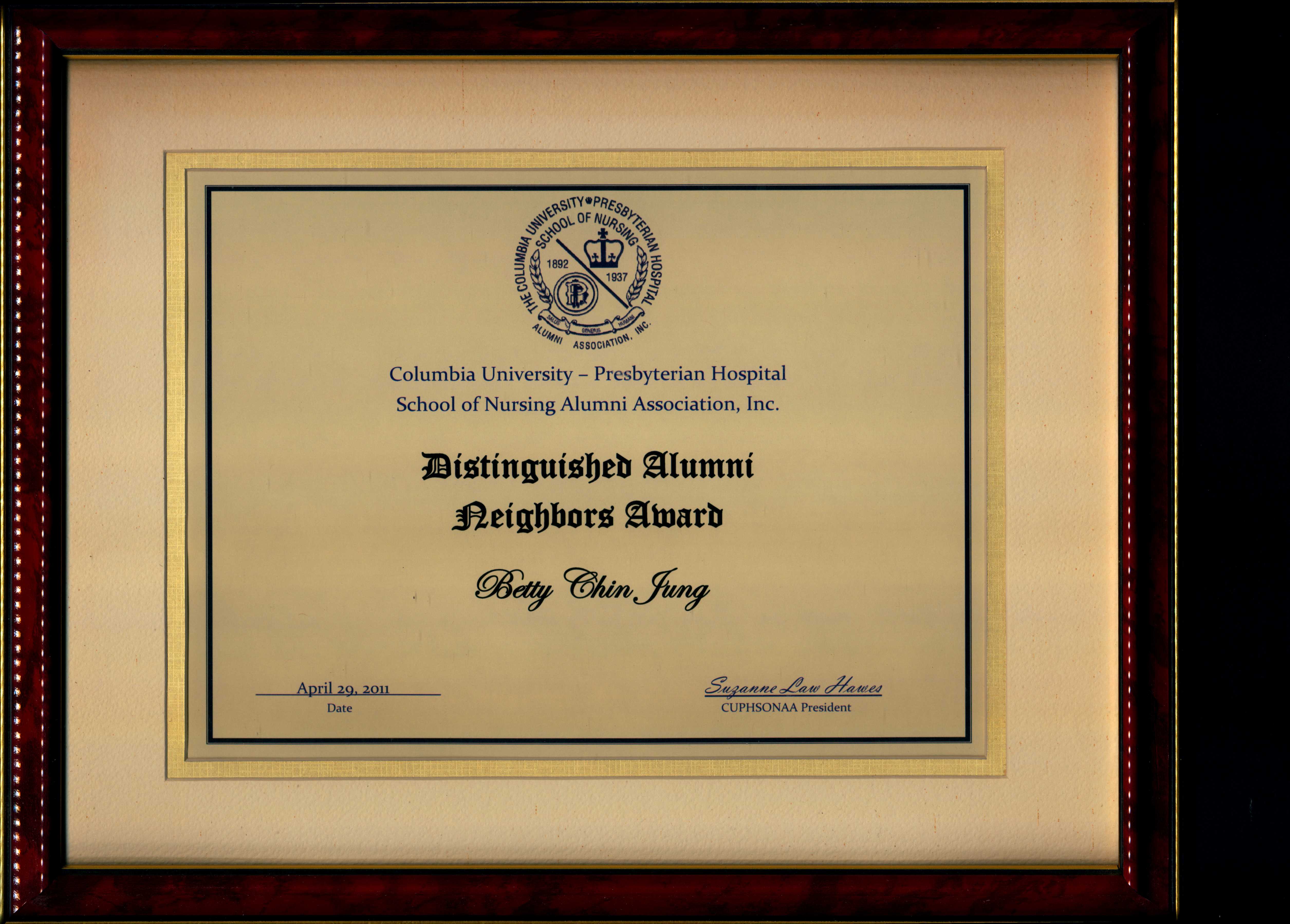 CUPH-2011 Award