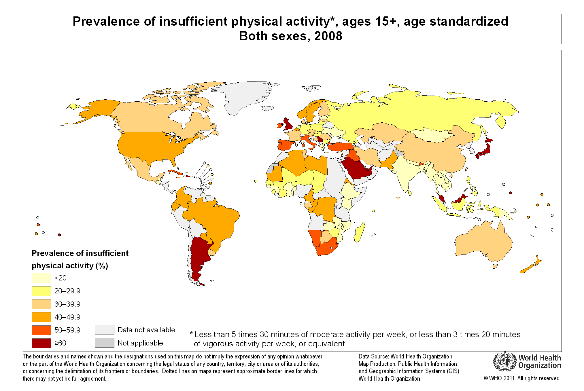Global Inactivity, 2008, WHO