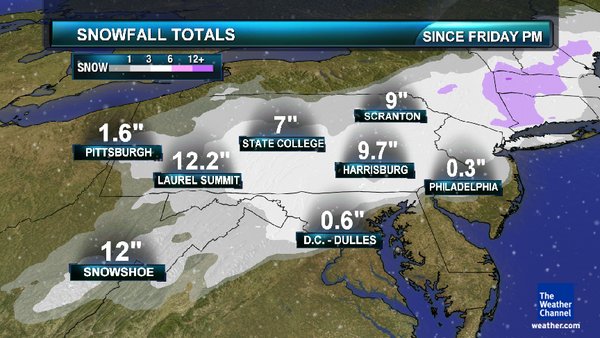 Historic 2011 Nor'easter snow totals