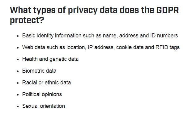GDPR protected data