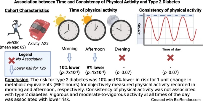 Morning and Afternoon Exercise and Diabetes