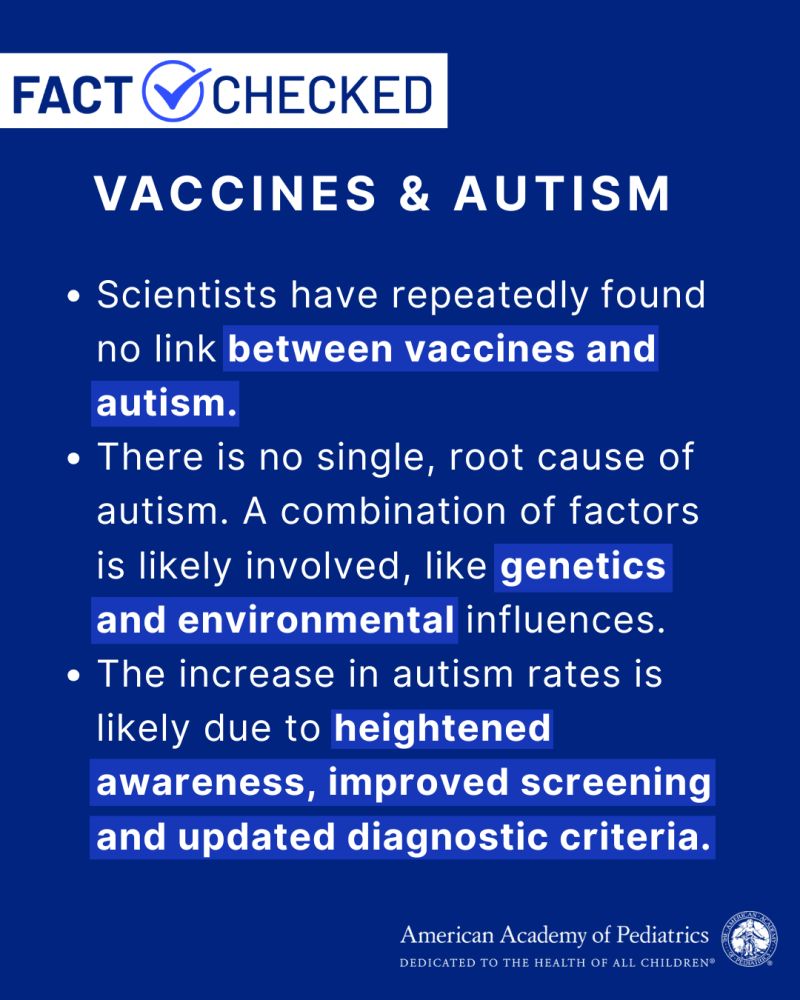 AAP Autism vaccine statement