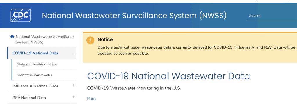 CDC Wastewater data changes