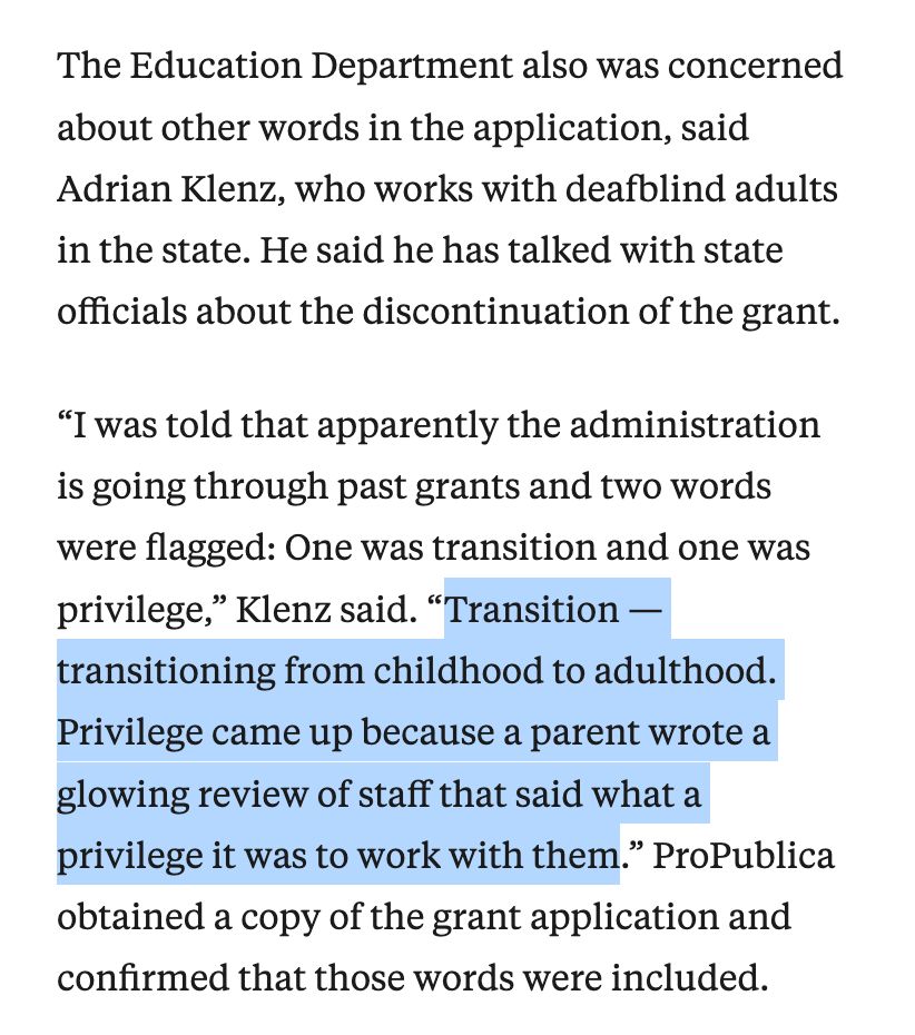 Transition, Privilege
