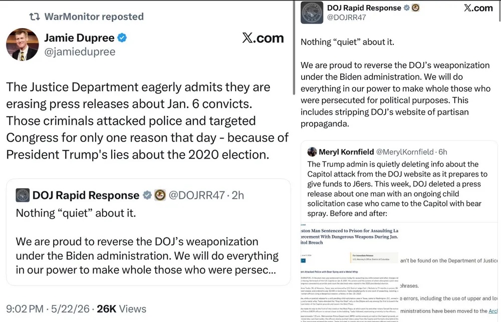 Erasing January 6 press releases
