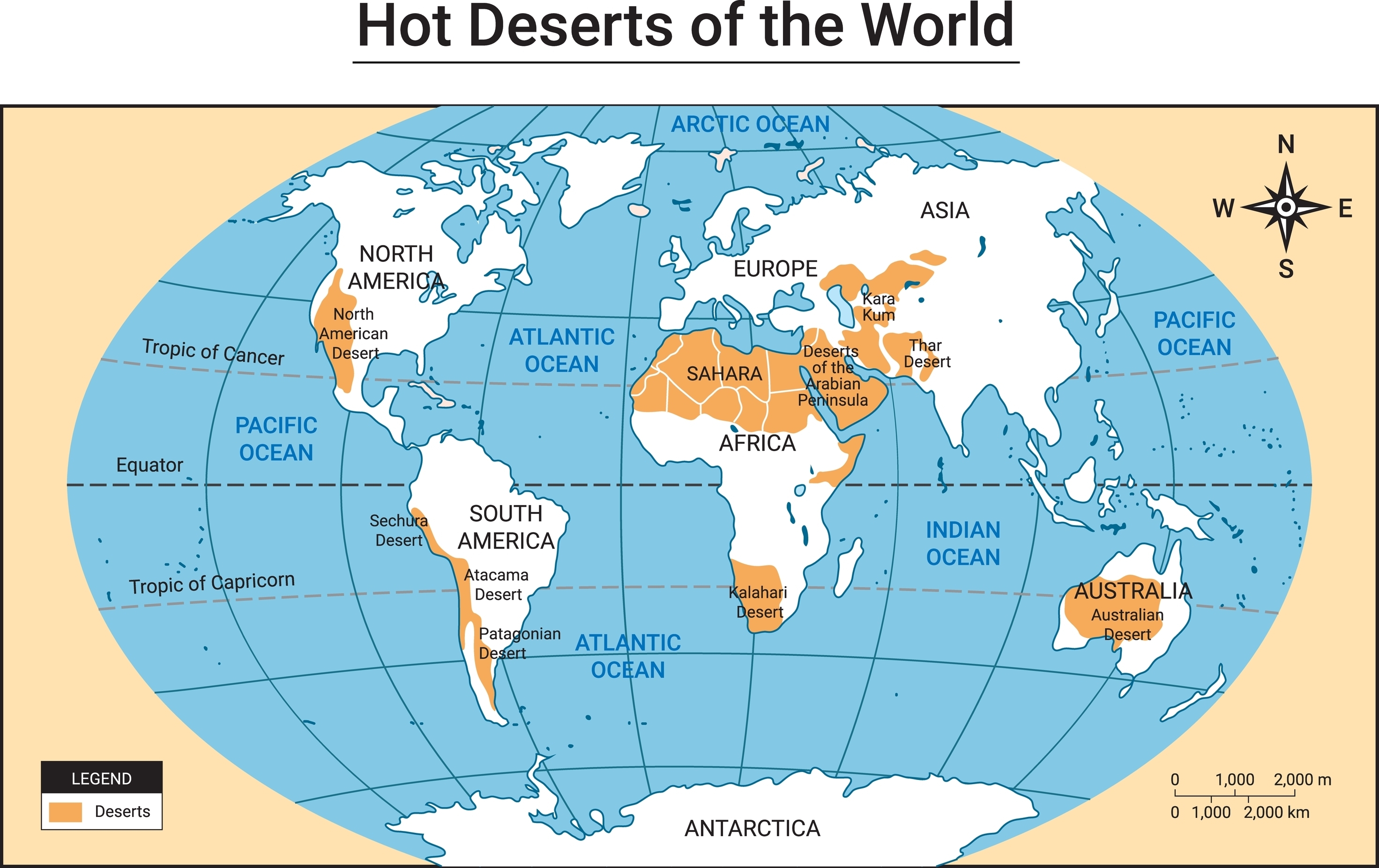 Hot deserts of the world