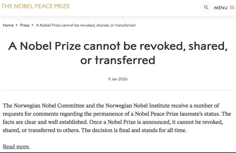 Nobel Peace Prize Statement