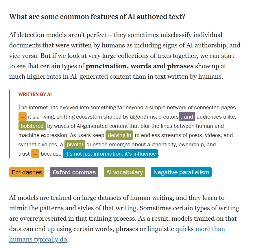 AI authored text