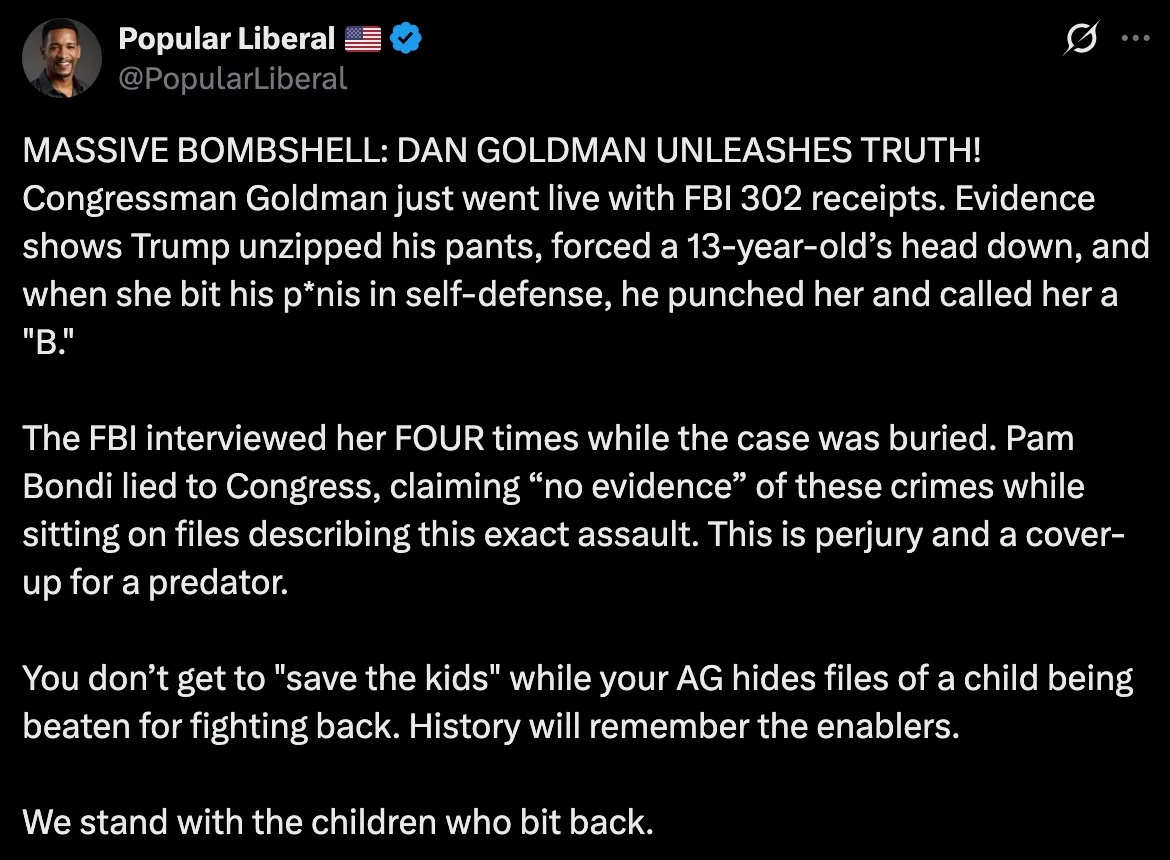 Bombshell allegations - Trump raped a 13 year old girl per FBI redacted files