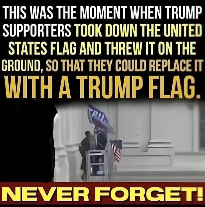 Replaced American fla with a Trump flag
