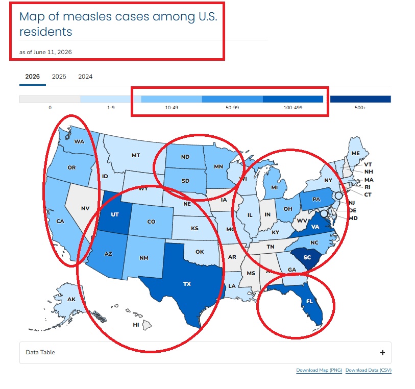 US Measles Map