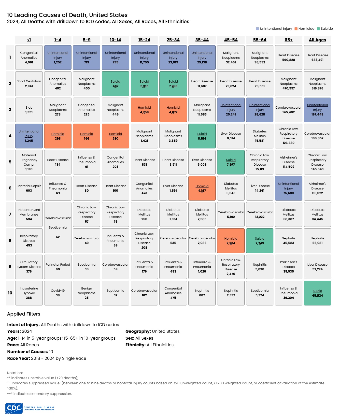 2024 Leading Causes of Death