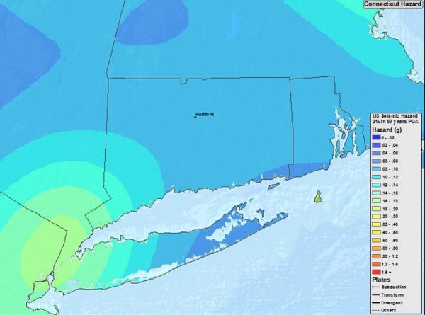 CT Earthquake Map